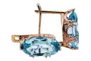 Vintage style Earrings Aquamarine Original Vintage 14K Rose Gold vec021r